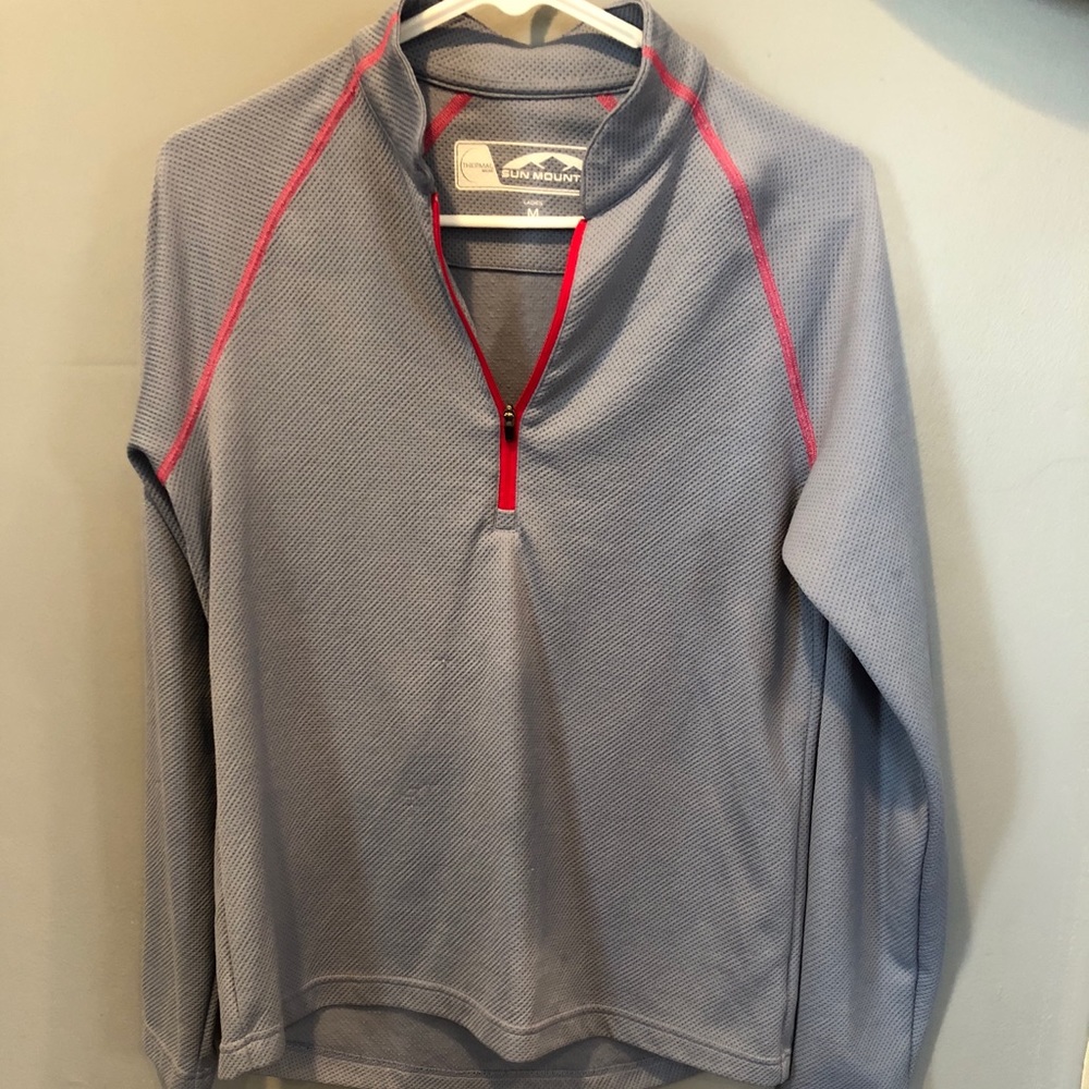 Light gray and pink Sun Mountain  3/4 zip.